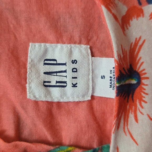 GAP Kids Girls Pink Tropical Floral Tiered Dress Size Small 6/7‎ Luau Cotton - Picture 4 of 13